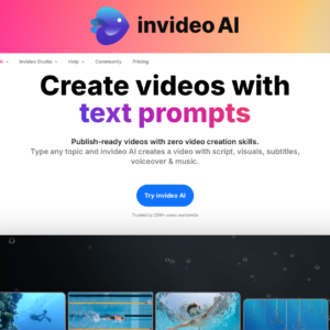 Invideo AI – giao diện công cụ