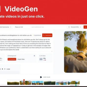 VideoGen AI – giao diện công cụ