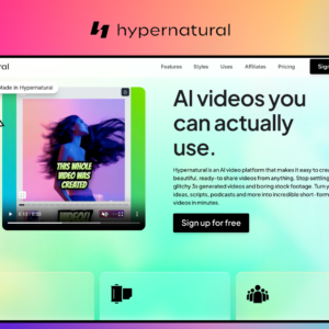 Hypernatural AI – giao diện công cụ