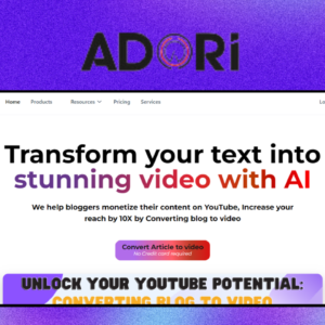 Adori Labs – giao diện công cụ