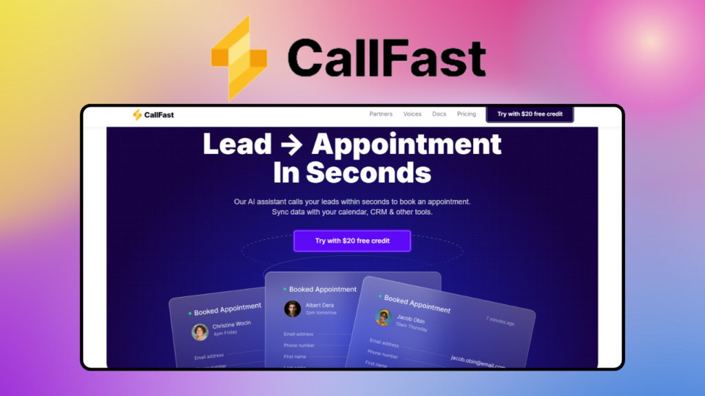 CallFast – giao diện công cụ