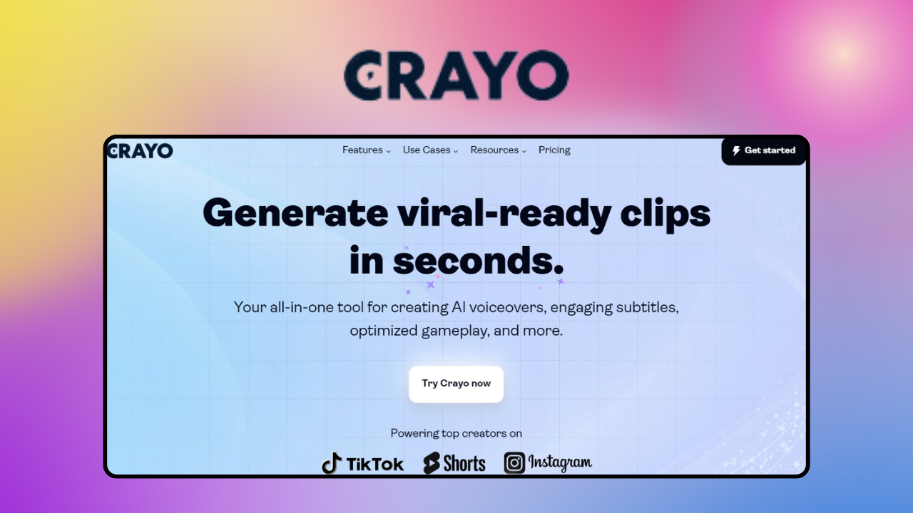 Crayo – giao diện công cụ