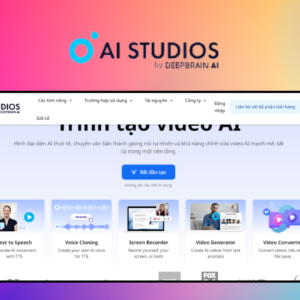 DeepBrain AI – giao diện công cụ