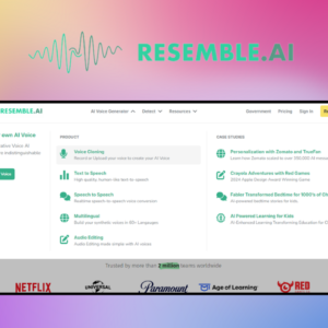 Resemble.AI – giao diện công cụ