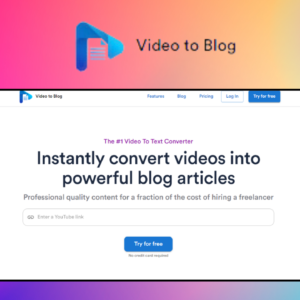 Video to Blog – giao diện công cụ