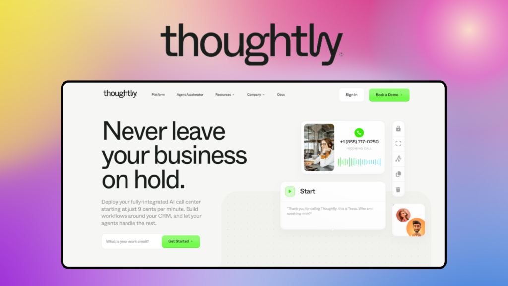 Thoughtly – giao diện công cụ
