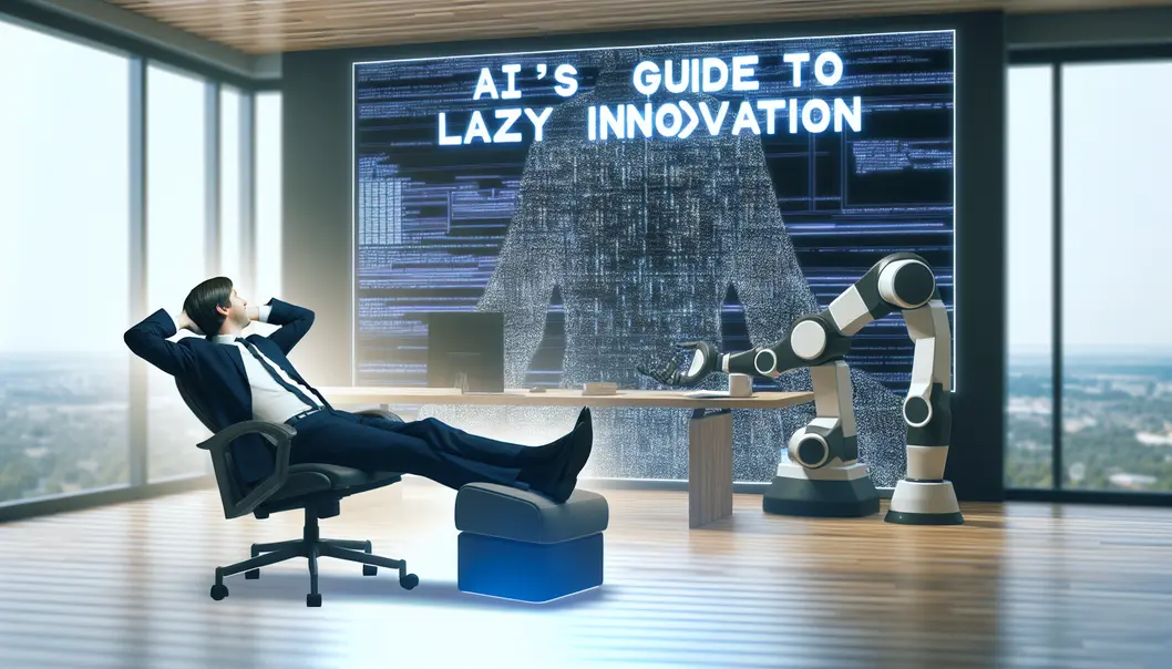 A robot humorously participating in a business meeting.