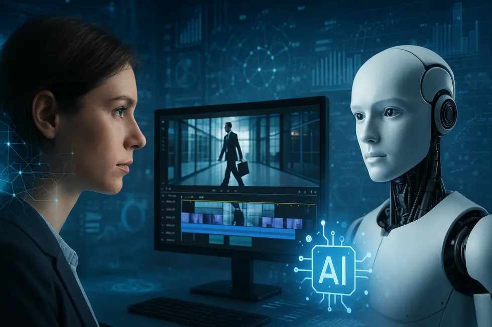Illustration depicting the innovative AI video tools of 2025 against a futuristic backdrop.