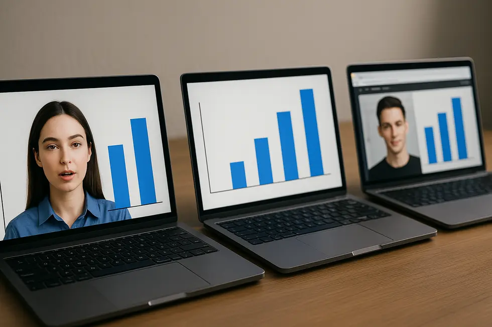 Digital workspace illustrating 2025 AI video creation innovations.